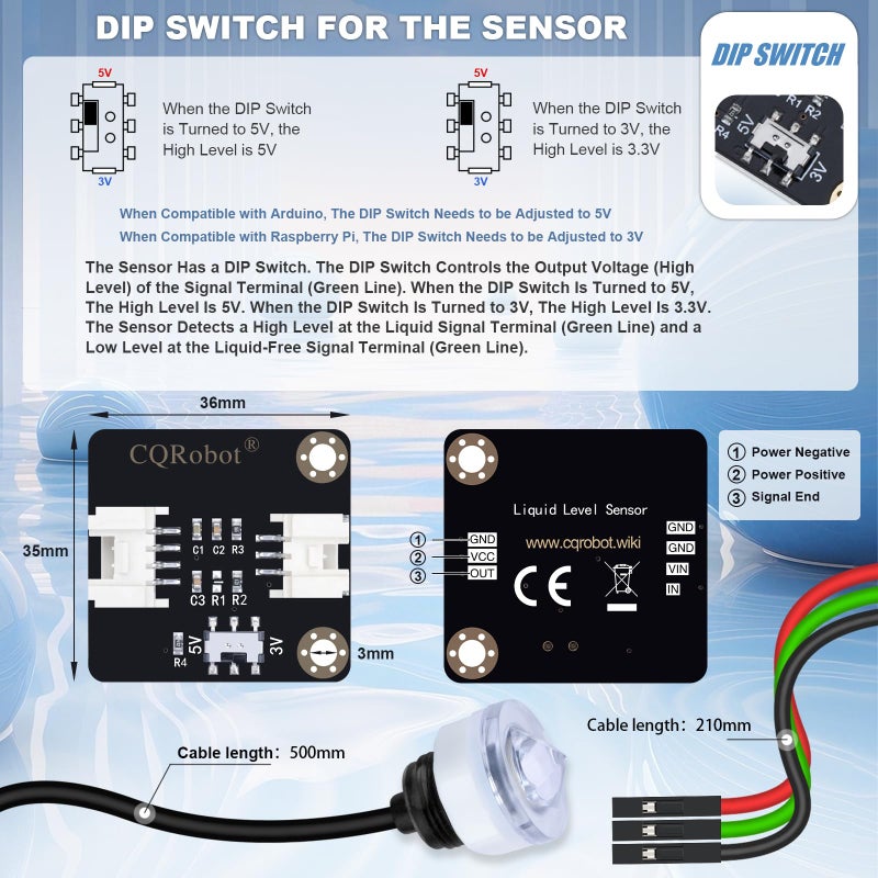 CQRobot Contact Water/Liquid Level Sensor Compatible with Raspberry Pi/Arduino. for Automatic Irrigation Systems, Aquariums, Plants, in The Garden, in Agriculture etc. - Image 3